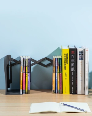 Подставка-ограничитель для книг Deli 78631BLACK 114х114х220мм расшир. металл цв.черный