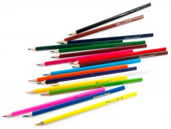 Карандаши цв. Silwerhof Веселые друзья 2.65мм трехгран. дерево ассорти 18цв. коробка/европод.