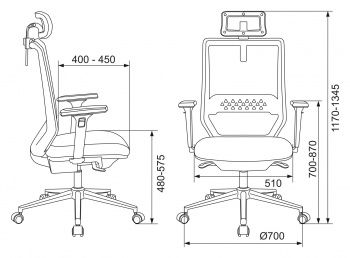 Кресло руководителя Бюрократ  MC-W612N-H