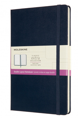 Блокнот Moleskine CLASSIC DOUBLE NB313HB20 Large 130х210мм 240стр. линейка/нелинованный твердая обложка синий