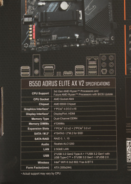 Материнская плата Gigabyte B550 AORUS ELITE AX V2