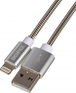 Кабель USB (m)-Lightning (m) 1м серебристый