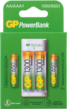 Аккумулятор + зарядное устройство GP PowerBank E211130