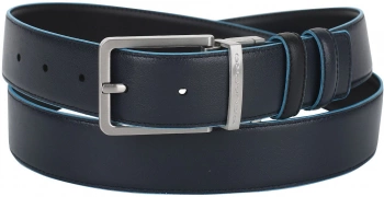 Ремень мужской Piquadro Blue Square CU2619B2/NBLU2 регулир. 127х3.5см черный/темно-синий натур.кожа