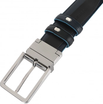 Ремень мужской Piquadro Blue Square CU2619B2/NBLU2 регулир. 127х3.5см черный/темно-синий натур.кожа
