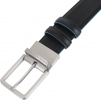 Ремень мужской Piquadro Blue Square CU2619B2/NBLU2 регулир. 127х3.5см черный/темно-синий натур.кожа