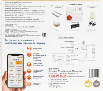 Комплект сигнализации беспроводной ИПРО 6 Дом Мини