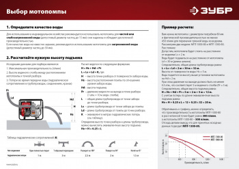 Мотопомпа Зубр  МПГ-1300-80