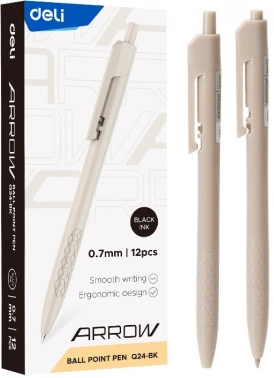 Ручка шариков. автоматическая Deli Arrow EQ24-BK