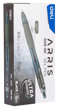 Ручка гелев. автоматическая Deli Arris EG08-BK
