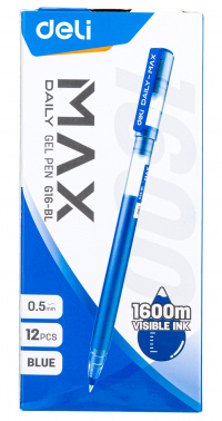 Ручка гелев. Deli Daily Max EG16-BL