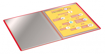 Папка с 100 прозр.вклад. Бюрократ -BPVN100RED A4 пластик 0.8мм торц.карм с бум. встав красный