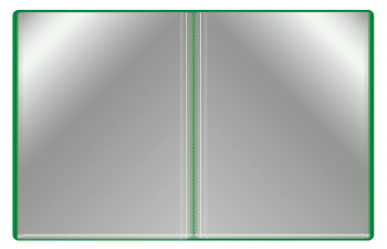 Папка с 100 прозр.вклад. Бюрократ -BPVN100GRN A4 пластик 0.8мм торц.карм с бум. встав зеленый