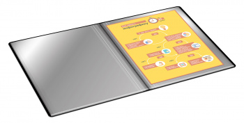 Папка с 100 прозр.вклад. Бюрократ -BPVN100BLCK A4 пластик 0.8мм торц.карм с бум. встав черный