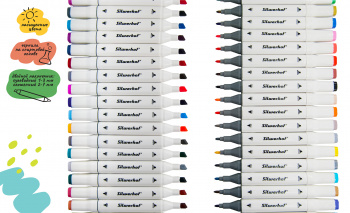 Набор маркеров для скетчинга Silwerhof двойной пиш. наконечник 1-7мм 48цв. пластиковая коробка (48шт.)