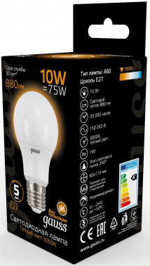 Лампа светодиодная Gauss  A60