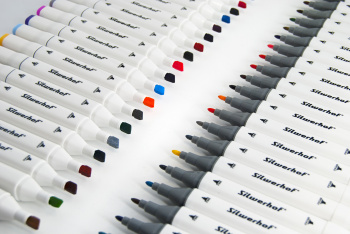 Набор маркеров для скетчинга Silwerhof двойной пиш. наконечник 1-7мм 80цв. пластиковая коробка (80шт.)