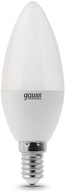 Лампа светодиодная Gauss 8Вт цок.:E14 свеча 220B св.свеч.бел.нейт. C37 (упак.:1шт) (33128)