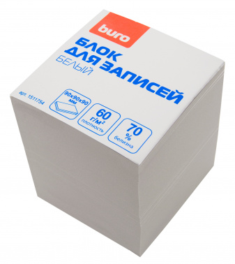 Блок для записей бумажный Buro Эконом 90х90х90мм 60г/м2 70% белый