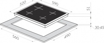 Газовая варочная поверхность Maunfeld EGHG.64.63CBG/G