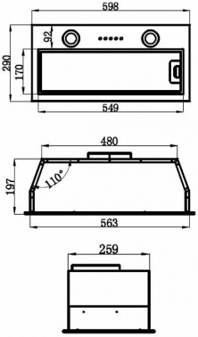 Вытяжка встраиваемая Maunfeld Thames 601M