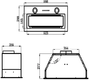 Вытяжка встраиваемая Maunfeld Trapeze 602M