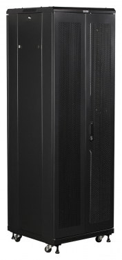 Шкаф коммутационный Lanmaster (TWT-CBB-27U-6X8-P1) напольный 27U 600x800мм пер.дв.перфор. задн.дв.перфор.2-хст. 2 бок.пан. 800кг черный IP20 сталь