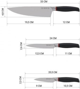 Набор ножей кухон. Polaris PRO collection-3SS