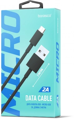 Кабель BoraSCO 21973 USB (m)-micro USB (m) 2м черный