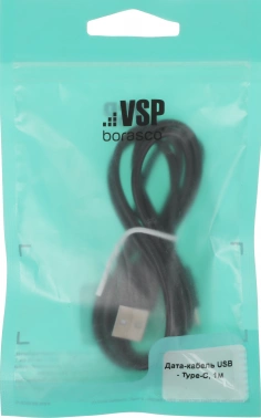 Кабель BoraSCO 37340 USB (m)-USB Type-C (m) 1м черный