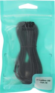 Кабель BoraSCO 50131 USB (m)-Lightning (m) 3м черный
