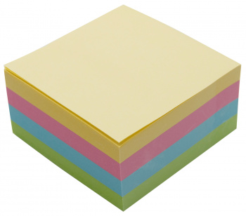 Блок самоклеящийся бумажный Silwerhof 76x76мм 400лист. пастель 4цв.в упак.