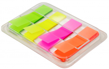 Закладки самокл. пластиковые Silwerhof 45x12мм 4цв.в упак. 20лист Z-сложения