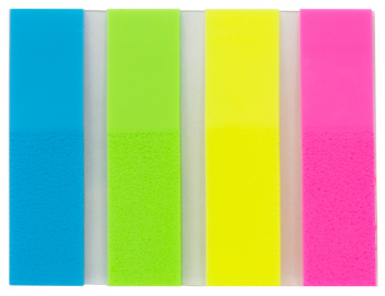 Закладки самокл. пластиковые Buro 45x12мм 4цв.в упак. 25лист