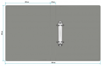 Папка на 2-х кольцах Buro -ECB0420/2RGREY A4 пластик 0.5мм серый