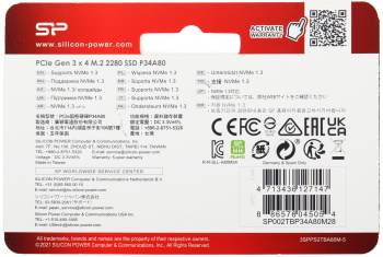 Накопитель SSD Silicon Power PCIe 3.0 x4 2TB SP002TBP34A80M28