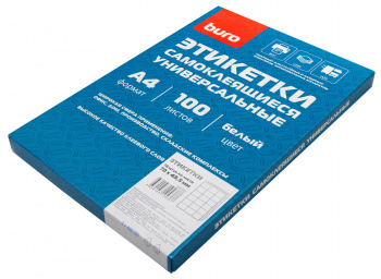 Этикетки Buro A4 70x49.5мм 18шт на листе/100л./белый матовое самоклей. универсальная