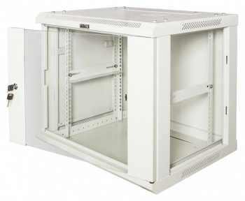 Шкаф коммутационный Lanmaster (TWT-CBWPG-18U-6X8-GY) настенный 18U 600x800мм пер.дв.стекл задн.дв.спл.стал.лист 60кг серый 700мм 45кг 902мм IP20 металл