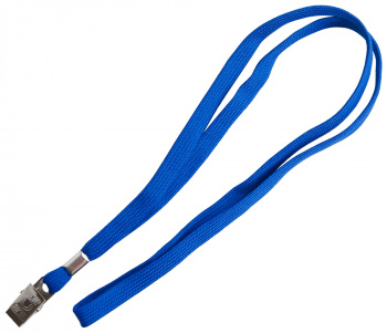 Держатель для бейджа Silwerhof 45см клип текстиль синий (упак.:10шт)