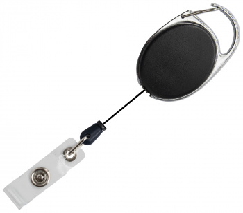 Рулетка для бейджа Silwerhof 70см защелкивающийся черный