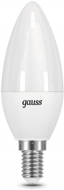 Лампа светодиодная Gauss Black 6.5Вт цок.:E14 свеча 220B св.свеч.бел.теп. C37 (упак.:10шт) (103101107)