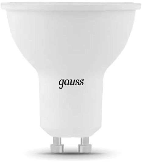 Лампа светодиодная Gauss Black 7Вт цок.:GU10 рефлектор 220B 3000K св.свеч.бел.теп. MR16 (упак.:10шт) (101506107)