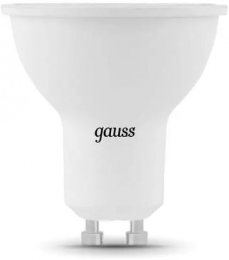 Лампа светодиодная Gauss Black 7Вт цок.:GU10 рефлек. 220B 3000K св.свеч.бел.теп. MR16 (упак.:10шт) (101506107)