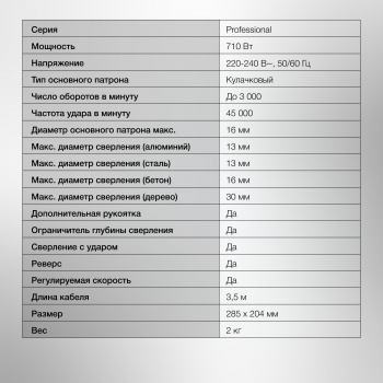 Дрель ударная Starwind DIP-710