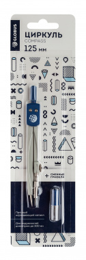 Циркуль Глобус ЦЧП-40Б металл 12.5см в компл.:грифель