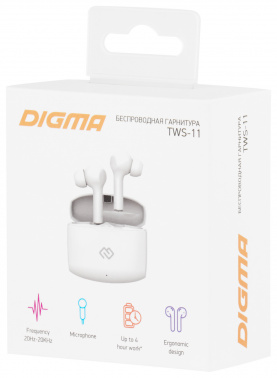 Гарнитура внутриканальные Digma TWS-11