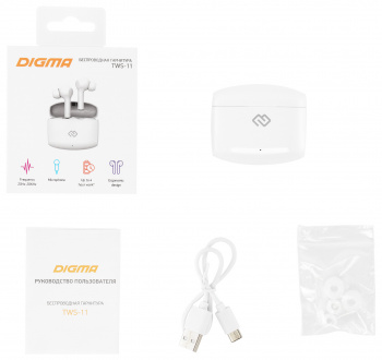 Гарнитура внутриканальные Digma TWS-11