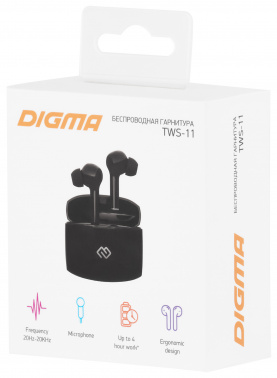Гарнитура внутриканальные Digma TWS-11