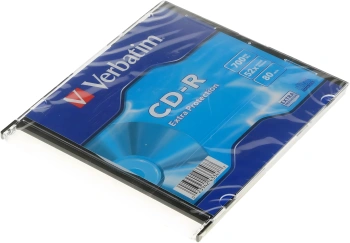 Диск CD-R Verbatim 700Mb 52x Slim case (1шт) (43347)