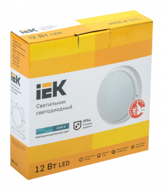 Светильник IEK 12Вт 4000K белый (LDPO0-4002-12-4000-K01)